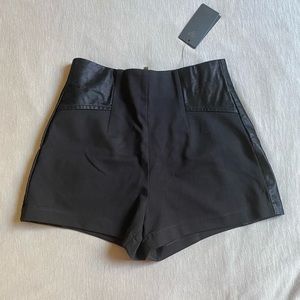 Guess faux leather patch shorts